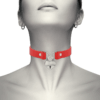 COQUETTE CHIC DESIRE - COLLIER EN CUIR VEGAN ROUGE AVEC ACCESSOIRE COEUR AVEC CL?