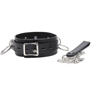 OHMAMA FETISH - COLLIER DE SOUMISSION AVEC 3 ANNEAUX