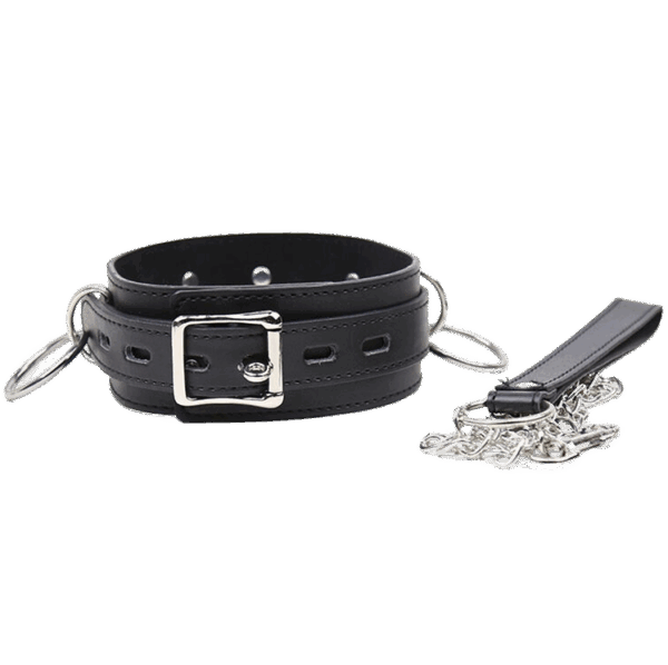 OHMAMA FETISH - COLLIER DE SOUMISSION AVEC 3 ANNEAUX