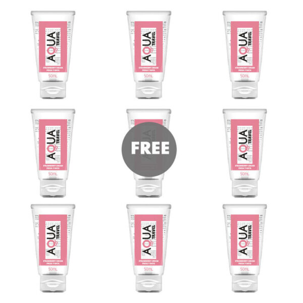 img_116996_4b5ec4a6e3b8eb5799bf84b4bed53c3f_1.jpg AQUA TRAVEL - LUBRIFIANT À BASE DEAU AQUA TRAVEL SAVEUR CRÈME DE FRAISE - 50 ML 8+1 OFFERT