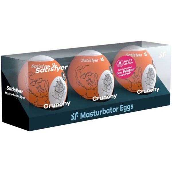 SATISFYER - 3 OEUFS MASTURBATEURS NAUGHTY, SAVAGE  CRUNCHY