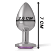 INTENSE - PLUG ANAL EN MÉTAL ALUMINIUM AVEC CRISTAL VIOLET TAILLE S
