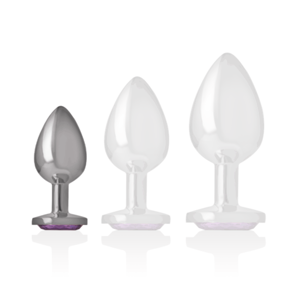 INTENSE - PLUG ANAL EN MÉTAL ALUMINIUM AVEC CRISTAL VIOLET TAILLE S
