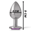INTENSE - PLUG ANAL EN MÉTAL ALUMINIUM AVEC CRISTAL VIOLET TAILLE L