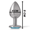 INTENSE - PLUG ANAL METAL ALUMINIO CON CRISTAL AZUL TALLA L
