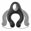 BLACKSILVER - ANNEAU VIBRATEUR EN SILICONE 3 MOTEURS RECHARGEABLE NOIR