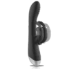 BLACKSILVER - DJ. STIMULATEUR DE LAPIN RECHARGEABLE EN SILICONE ADAM NOIR