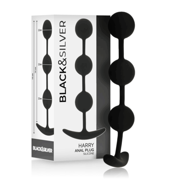 BLACKSILVER - CHAPELET ANAL HARRY 3 SPHÈRES EN SILICONE 14 CM