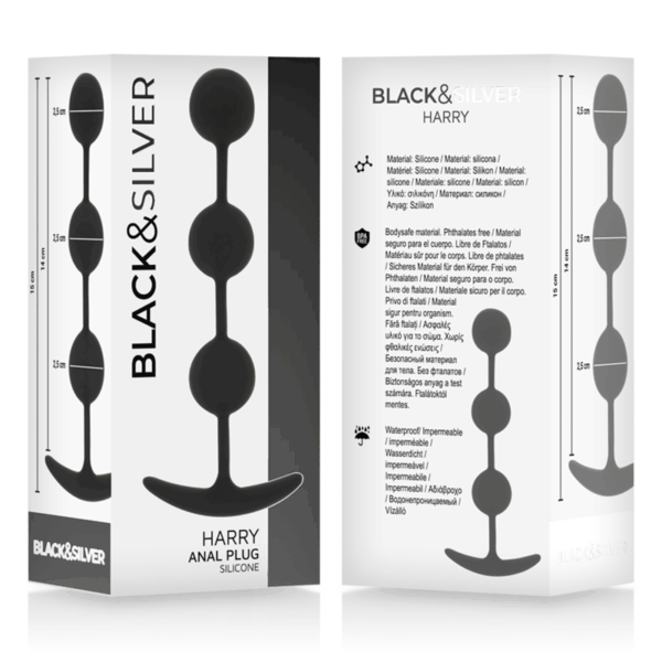 BLACKSILVER - CHAPELET ANAL HARRY 3 SPHÈRES EN SILICONE 14 CM