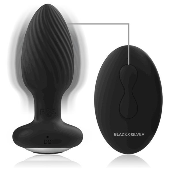 BLACKSILVER - TÉLÉCOMMANDE DU ROTATEUR ANAL EN SILICONE WELLS PLUG