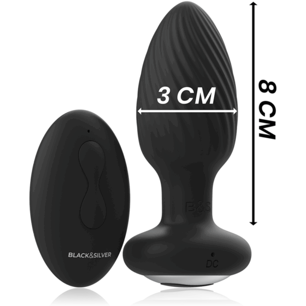BLACKSILVER - TÉLÉCOMMANDE DU ROTATEUR ANAL EN SILICONE WELLS PLUG