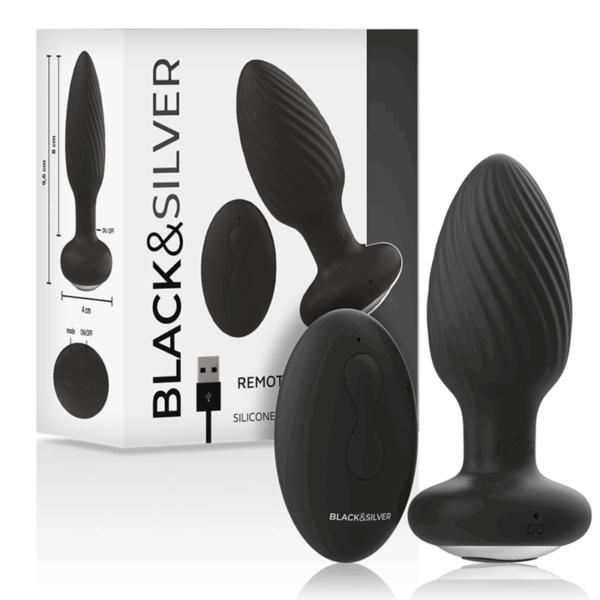 BLACKSILVER - TÉLÉCOMMANDE DU ROTATEUR ANAL EN SILICONE WELLS PLUG