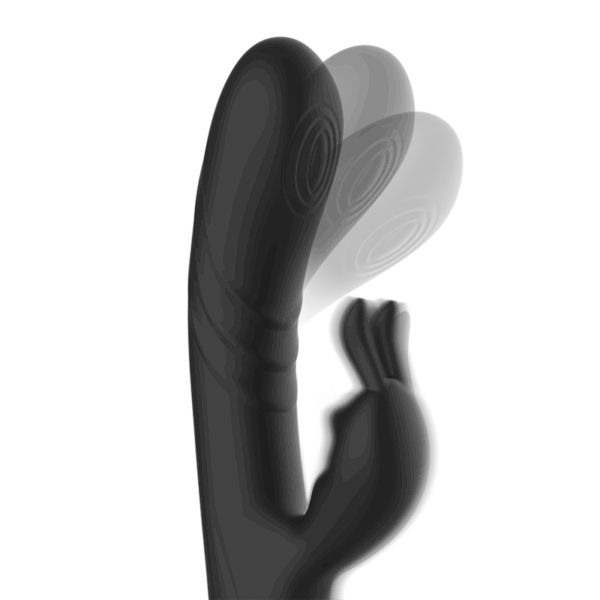 BLACKSILVER - STIMULATEUR DE LAPIN EN SILICONE RECHARGEABLE JAMIE NOIR