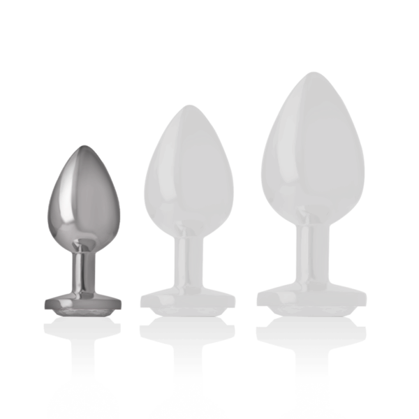 INTENSE - PLUG ANAL EN MÉTAL ALUMINIUM COEUR BLANC TAILLE S