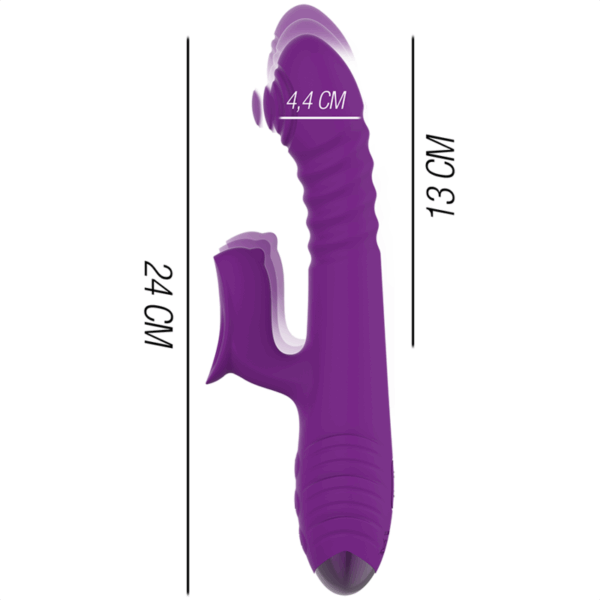 INTENSE - VIBRATEUR RECHARGEABLE MULTIFONCTION IGGY UP  DOWN AVEC STIMULATEUR CLITORAL VIOLET