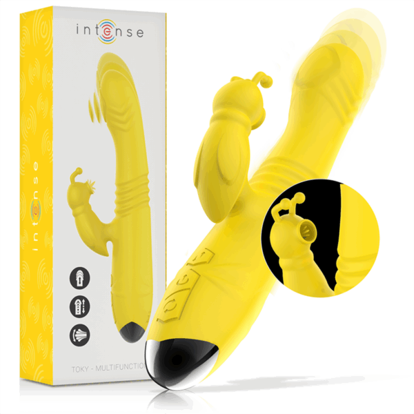 img_149149_6bb57c9e3a417e4e2c80712f3198a40a_1.png INTENSE - VIBRATEUR MULTIFONCTION TOKY UP DOWN AVEC STIMULATEUR CLITORAL JAUNE