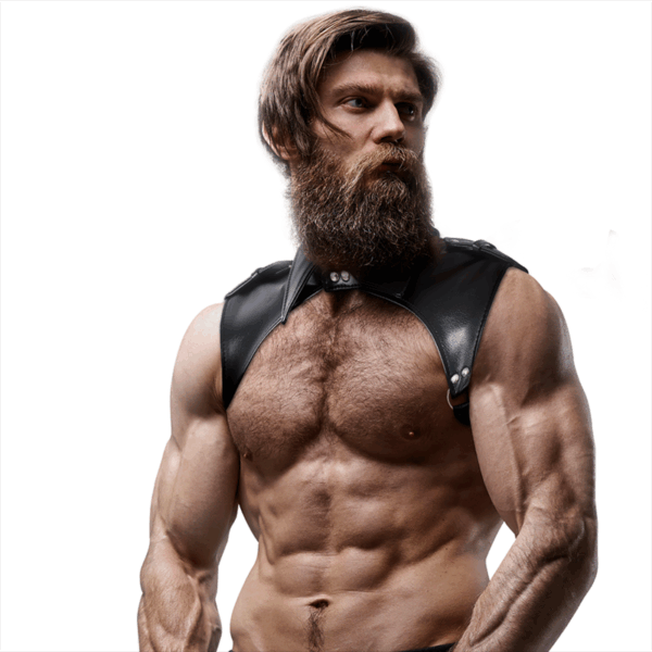 FETISH SUBMISSIVE ATTITUDE - HARNAIS DE COU RÉGLABLE EN ÉCO-CUIR POUR HOMMES BRIGADE