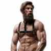 FETISH SUBMISSIVE ATTITUDE - HARNAIS DE POITRINE RÉGLABLE EN ÉCO-CUIR AVEC COLLIER POUR HOMMES