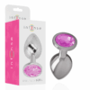 INTENSE - PLUG ANAL EN MÉTAL ALUMINIUM AVEC CRISTAL ROSE TAILLE L