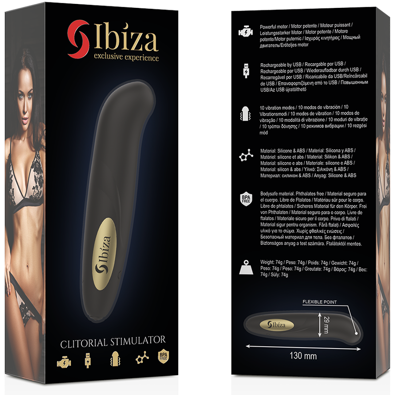 img_151577_2eaaa91a8fe946dc2cbbf6a2f1ccc15e_1.png IBIZA - STIMULATEUR DE CLITORIS CHARGEUR USB 10 MODES DE VIBRATION DORÉ 13 X 2,9