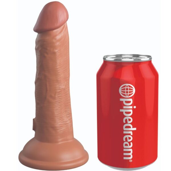 KING COCK - ELITE GODE RÉALISTE VIBRANT  SILICONE 15.2 CM CARAMEL