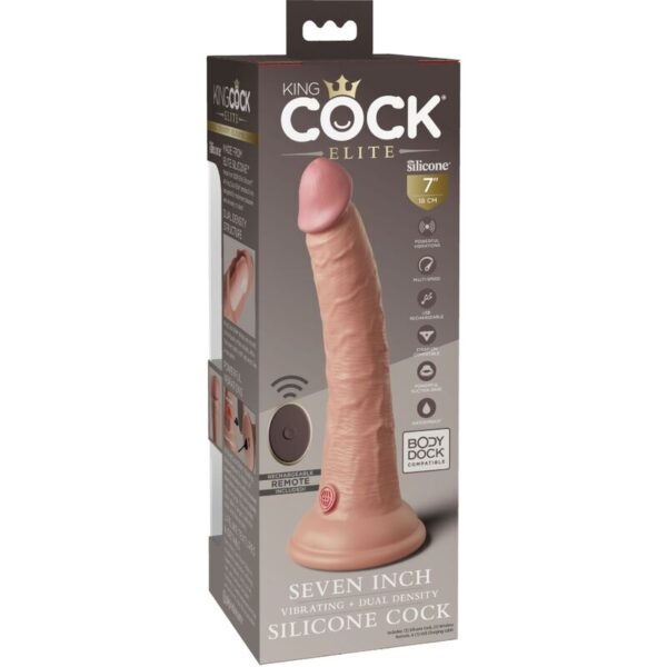 img_156182_355031c1fde2a49c16e86cbf5b3aabbf_1.jpg KING COCK - ELITE VIBRATEUR GODE RÉALISTE TÉLÉCOMMANDE EN SILICONE 17.8 CM