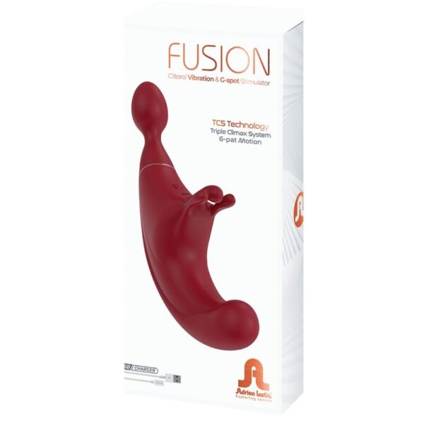 ADRIEN LASTIC - FUSION STIMULATEUR TRIPLE CLITORIS  POINT G ROUGE