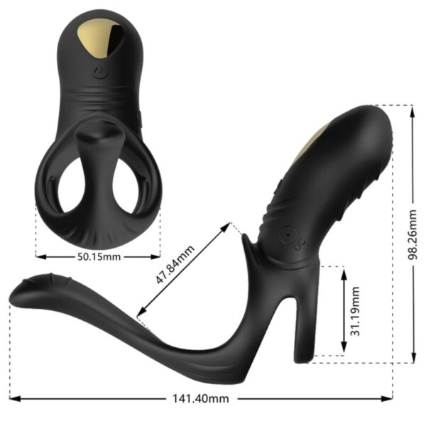 ARMONY - VIBRATEUR JUMPER RING POUR COUPLES  PLUG ANAL NOIR