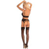 LIVCO CORSETTI FASHION - MORIDAM LC 90552 SOUTIEN-GORGE + JARRETIÈRE + CULOTTE NÉGRO