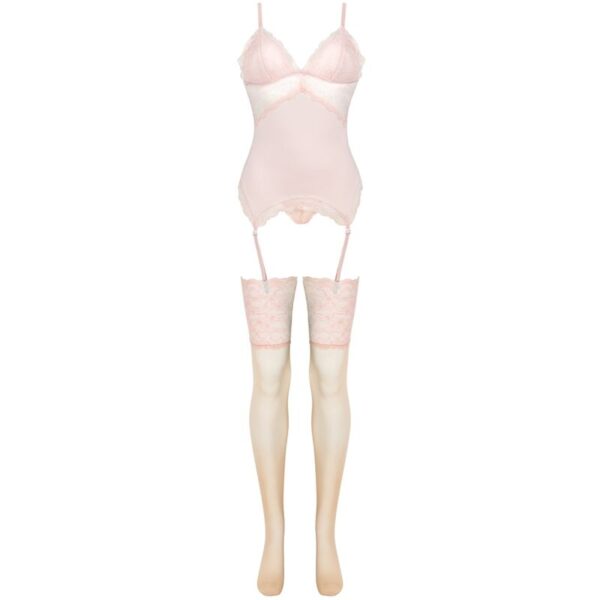 LIVCO CORSETTI FASHION - ENSEMBLE PERSINNE PÊCHE CORSET + CULOTTE + BAS