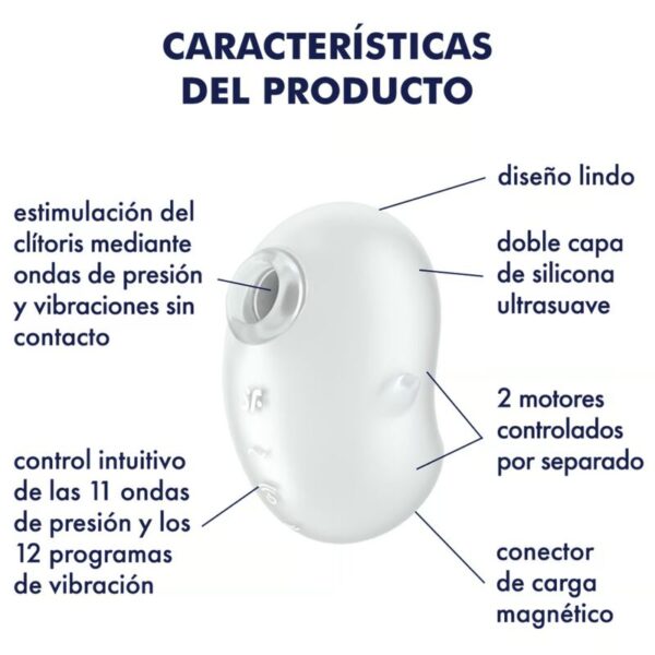 SATISFYER - CUTIE GHOST VIBRATEUR  POSER BLANC