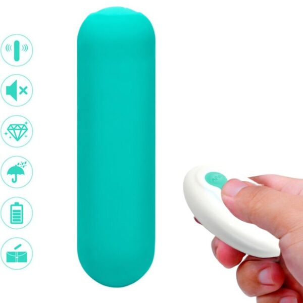 ARMONY - SPLASH JOIE VIBRATEUR BULLET TÉLÉCOMMANDE EN SILICONE 10 VIBRATIONS 75 X 19 CM VERT
