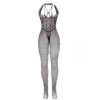 SUBBLIME - 951788 BODYSTOCKING LARGO DE REJILLA TIRANTES EN PECHO Y ESPALDA NEGRO TALLA ÚNICA