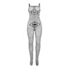 SUBBLIME - 952112 BODYSTOCKING RESILLE AVEC DETAILS SUR LA POITRINE ET LE VENTRE NOIR TAILLE UNIQUE