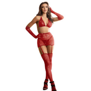 img_185039_64f4fe78e0179e294209edbaa44d09ee_1.jpg SUBBLIME - 952181 BODYSTOCKING RESILLE AVEC GANTS ET DIAMANTS ROUGE TAILLE UNIQUE