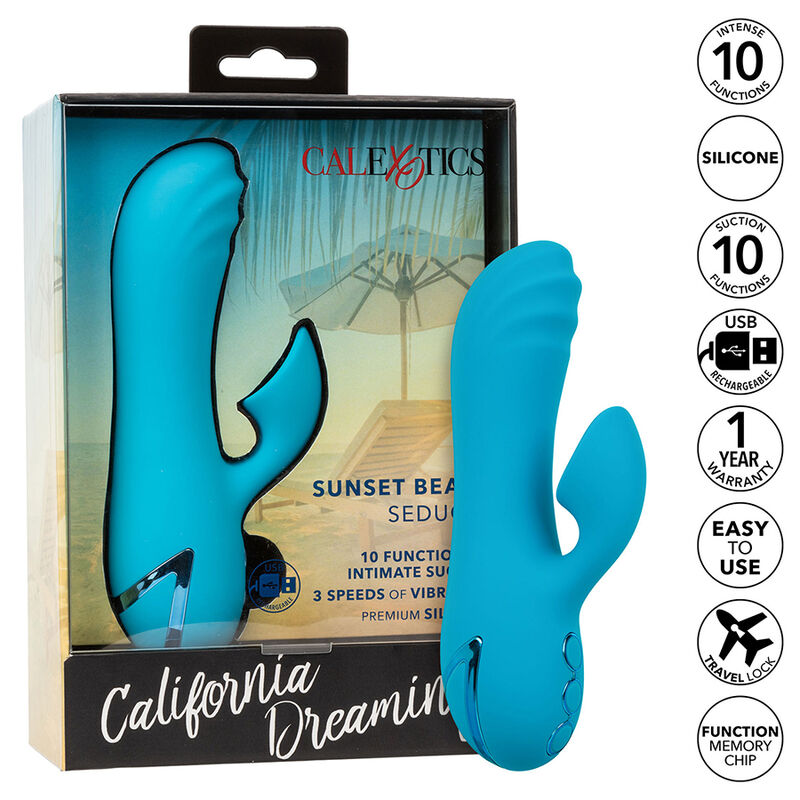 img_186012_25ff1c55599f77cbd539de8ea0fac4bc_1.jpg CALEXOTICS - SUNSET BEACH SEDUCER VIBRATEUR STIMULATEUR 10 FONCTIONS BLEU
