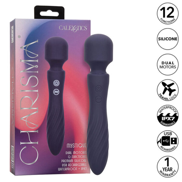 img_186190_f8abce95b43f1a9183cc8b1ead1776e2_1.jpg CALEXOTICS - CHARISMA MYSTIQUE MASSEUR DOUBLE MOTEURS 12 FONCTIONS 20,5 CM X 4,5 CM VIOLET