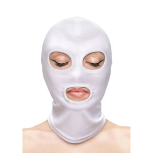 NS NOVELTIES - FETISH  FASHION CAGOULE YEUX ET BOUCHE NYLON BLANC