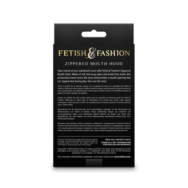 NS NOVELTIES - FETISH  FASHION CAPUCHE BOUCHE FERMÉE À FERMETURE ÉCLAIR NYLON BLANC