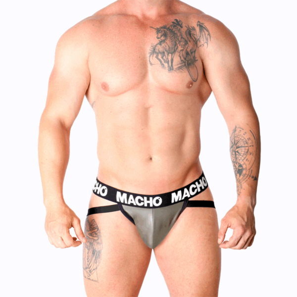 MACHO - MX27GR JOCK CUERO GRIS BEIGE XL