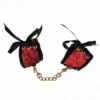 KINK - ATTACHE-POIGNETS SCANDAL DÉTAILS DENTELLE ROUGE-NOIR 24,5 CM X 6,5 CM