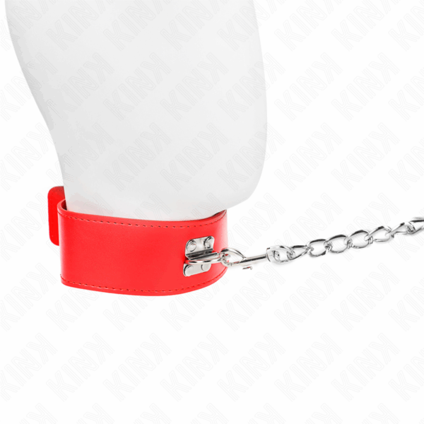 KINK - COLLIER AVEC CEINTURE 65 CM AVEC LARGE BRACELET ROUGE AJUSTABLE 33,5-41 CM X 5 CM