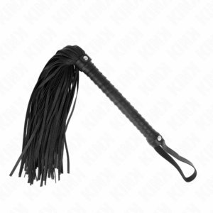 KINK - FOUET AVEC MANCHE TEXTURÉ NOIR 48,5 CM