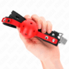 KINK - BALLE DURE CREUSE ROUGE 4 CM GAG BRACELET NOIR 60 x 2 CM AJUSTABLE 37-52 CM