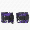 KINK - ATTENTES-POIGNETS COURTES EN DENTELLE DE VELOURS ET RELIURE EN NYLON VIOLET / NOIR 23 X 6,5 CM