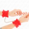 KINK - ATTENTES-POIGNETS ÉLASTIQUES EN DENTELLE ROUGE
