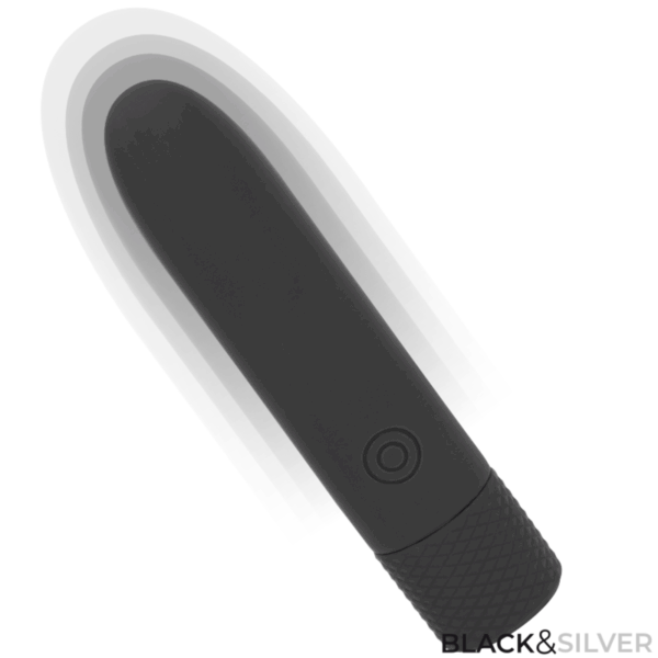 BLACK  SILVER - GERI BULLET VIBRANT RECHARGEABLE USB 8 VIBRATIONS NOIR 10 X 2,2 CM