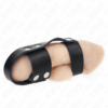 KINK - ANNEAU DE CAGE À PÉNIS EN CUIR AVEC SÉPARATEUR DE BALLES RÉGLABLE