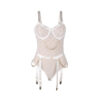 SUBBLIME - 954291 BODY AVEC CHAÎNES + PORTE-JARRETELLES BLANC L/XL
