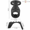 INTENSE - THEO ANNEAU PÉNIS DOUBLE SILICONE NOIR MODÈLE 3